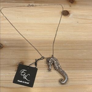 Seahorse Pendant and Necklace in Sterling Silver made in Italy